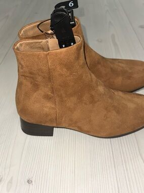 Time and Tru Tan Suede Ankle Booties